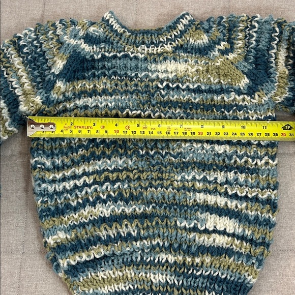 Sweater. Hand made. Vintage. Chunky Knit Multicolor Sweater - Picture 3 of 4